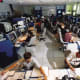 JACADS control room, as officials on Johnston Atoll use computer power to monitor and control the disposal of chemical weapons. Image courtesy U.S. Army Chemical Materials Agency and Wikipedia.