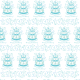 Whimsical birthday cake scrapbook paper design: white background