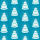 Whimsical birthday cake scrapbook paper design: teal background