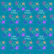 Starburst and "Happy Birthday" scrapbook paper design -- teal background