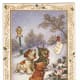 Free vintage dog Christmas card with three dogs singing in the snow