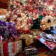 Hawaiian style Christmas wrap. Notice the lauhala boxes.