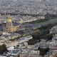 View from Montparnasse. This image to the north includes the dome of Les invalides, the Esplanade des Invalides, Grand Palais top right, and Arc de Triomphe top left