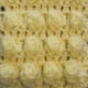 Top row 3 stitch popcorn, 2nd row- 4 stitch, 3rd row- 5 stitch, and 4th row- 6 stitch. All in dc.