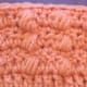 Top row of Puff stitches in sc, second row in hdc and bottom row in dc.