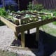 Decking sides support plants on raised bed