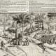 Dutch activities on the shore of Mauritius and, the first published depiction of Dodo on the left, 1601 engraving