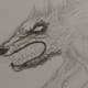 Start to ink the head and clear up the pencil drawing with a fine line ink pen.
