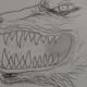 Start to ink the fur and hairs on the face.
