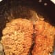 Place the cube steaks in the pan and do not touch them for 5 minutes. When the time is up and you turn them over, they will be beautiful dark golden brown like these.