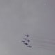 USAF Thunderbirds in T-38s perform at Randolph AFB, TX, May 1980.
