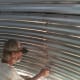 Horizontal seams are completely filled next, save the bottom hole which will overlap the next ring.