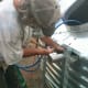Note that bolts are inserted from the inside, so that they may be properly tightened from the outside.