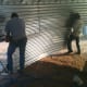 If there is a door in the wall, begin with the sheet opposite that, with a seam on ring #1 above the center of the new sheet.