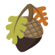 acorn with autumn leaves free fall clip art