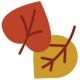 Two fall leaves fall clip art