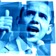 Barack Obama clip art -- thumbs-up blue