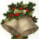 Vintage Christmas bells and holly