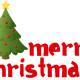 Tree with the words "Merry Christmas."