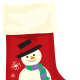 Red snowman Christmas stocking.