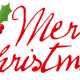 "Merry Christmas" with holly.