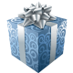 Blue Christmas present.