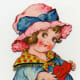 Free vintage heart with little girl Valentine's Day clip art