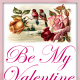 Vintage birds and pink, yellow and red roses Valentine flowers clip art