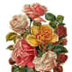 Vintage Valentine's flower bouquet with white, pink, yellow and red roses