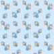 Baby scrapbook paper: blue with buzzing bees -- medium size