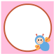 Free baby scrapbook embellishment: pink with buzzing bee