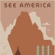 See America vintage travel poster -- Montana