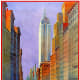 New York street scene vintage travel poster