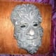 The finished mask with leaves modelling in the powdery commercial papier mache mix. It is possible to make your own mix of course and Tadpole has a secret formula which no amount of bribery will currently encourage him to reveal, but it is easier to