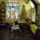 Inside the hall is attractive and interesting