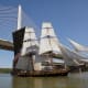 The Frigate Niagara in transit on Maumee Bay