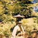 Artistically placed stone lantern
