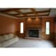 coffered wood ceiling with oak