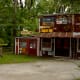 Historic gas station maintained as art at Clifton Gorge.