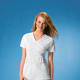 Disney mock wrap white scrub top