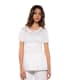 Baby Phat white scrub top with feline logo embroidery