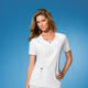 White V-Neck Front Yoke Scrub Top by Cherokee