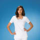 Cherokee Square Neck White Scrub Top