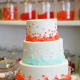 Decorate your cake with red and blue rock candy or pop rocks candy for the Fourth of July.