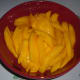Sliced ripe mangoes.