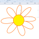 Then click down the longest side of the point and drag to make the oval of the petal.