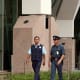 A CISCO officer and security guard conducting routine patrols around the Esplanade's grounds