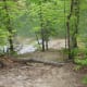 It may be hard to see in this photo, but this is about a 40 foot incline down below. Kingfisher Trail at McDowell Nature Preserve, Charlotte, NC.