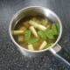 Potato, babycorn and mangetout are added to cold, fresh chicken stock