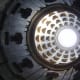 Looking up towards the dome that tops Hamilton Mausoleum from the centre of the chapel floor
